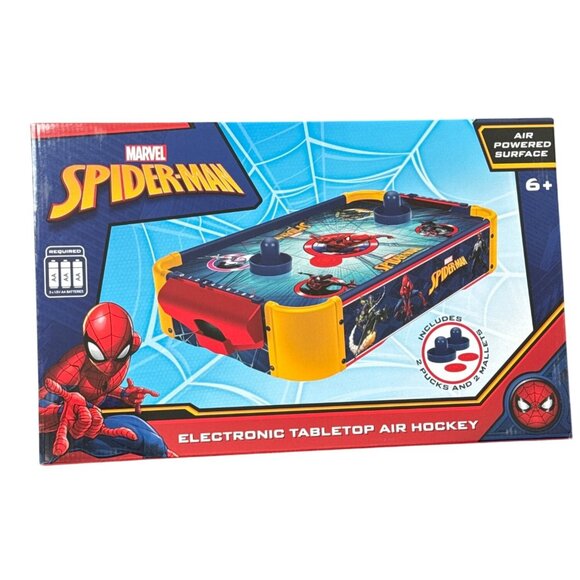 Marvel Spider-Man Electronic Tabletop Air Hockey For Kids Ages 6+ Includes Acces - Picture 2 of 4